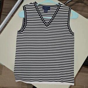 Charter Club Black & White Stripe Tank Top - Size PS